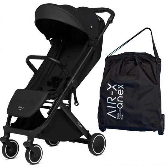 Anex Air-X Premium Compact Stroller with Carry Bag, Black