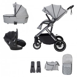 Babymore Chia Pecan Travel System Bundle, Pearl Grey