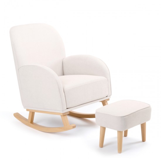 Babymore Freya Nursing Chair with Footstool, Cream