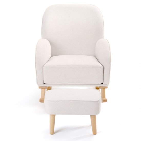 Babymore Freya Nursing Chair with Footstool, Cream