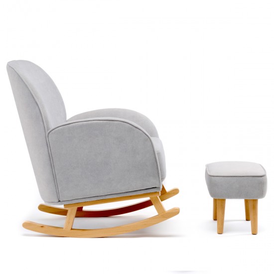 Babymore Freya Nursing Chair with Footstool, Grey
