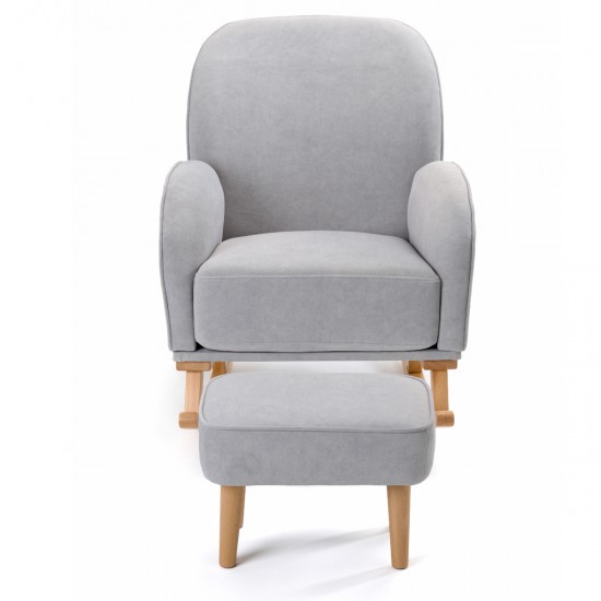 Babymore Freya Nursing Chair with Footstool, Grey