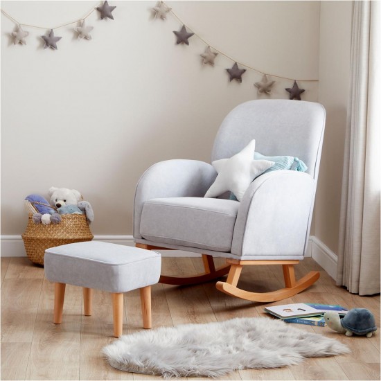 Babymore Freya Nursing Chair with Footstool, Grey