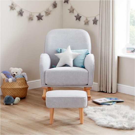 Babymore Freya Nursing Chair with Footstool, Grey