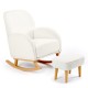 Babymore Freya Nursing Chair with Footstool, Off White Bouclé