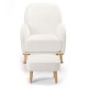 Babymore Freya Nursing Chair with Footstool, Off White Bouclé