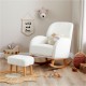 Babymore Freya Nursing Chair with Footstool, Off White Bouclé