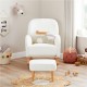 Babymore Freya Nursing Chair with Footstool, Off White Bouclé