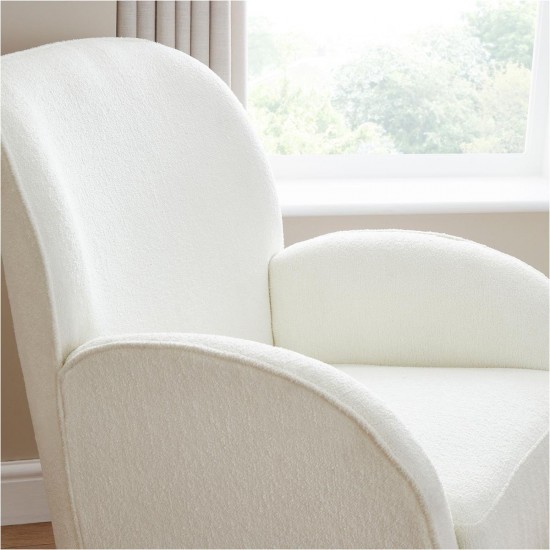 Babymore Freya Nursing Chair with Footstool, Off White Bouclé