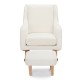 Babymore Ida Nursing Chair with Footstool, Off White Bouclé