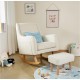 Babymore Ida Nursing Chair with Footstool, Off White Bouclé