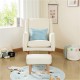 Babymore Ida Nursing Chair with Footstool, Off White Bouclé