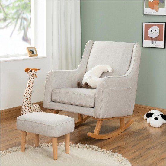 Babymore Ida Nursing Chair with Footstool, Cashmere