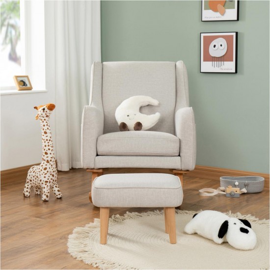 Babymore Ida Nursing Chair with Footstool, Cashmere