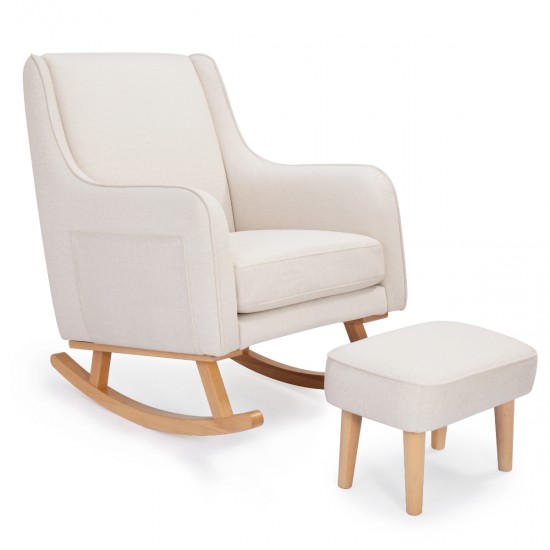 Babymore Ida Nursing Chair with Footstool, Ivory