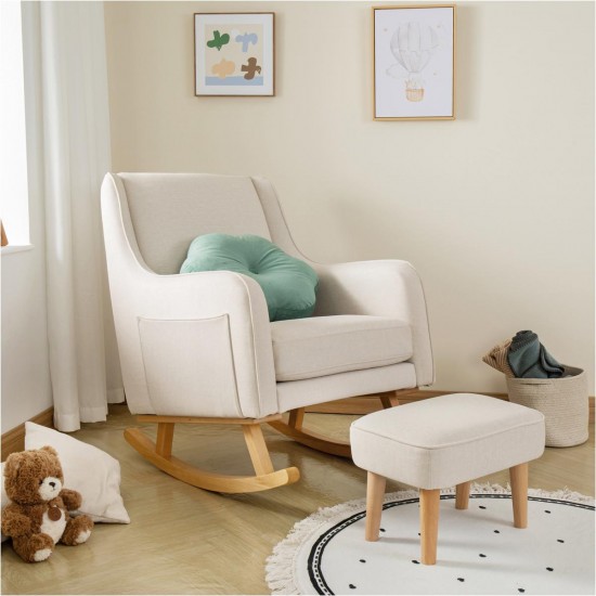 Babymore Ida Nursing Chair with Footstool, Ivory