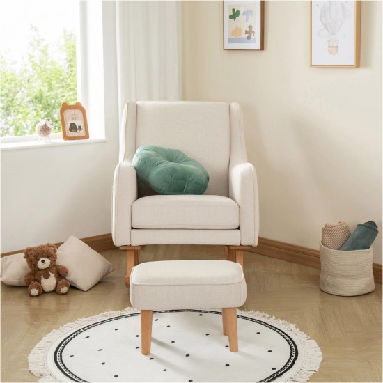 Babymore Ida Nursing Chair with Footstool, Ivory