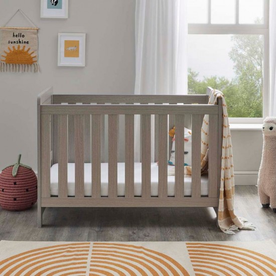 Babymore Caro Mini Cot Bed, Grey Wash