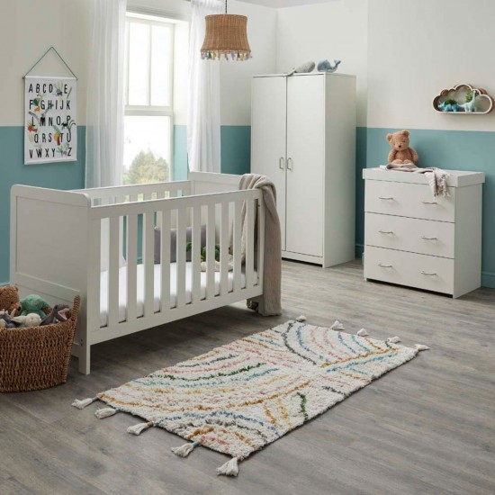 Babymore Caro 3 Piece Room Set, White Wash