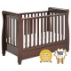 Babymore Eva Sleigh Drop Side Cot Bed, Brown