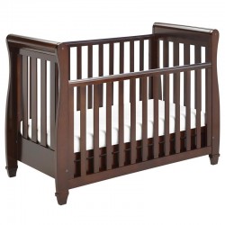 Babymore Eva Sleigh Drop Side Cot Bed, Brown