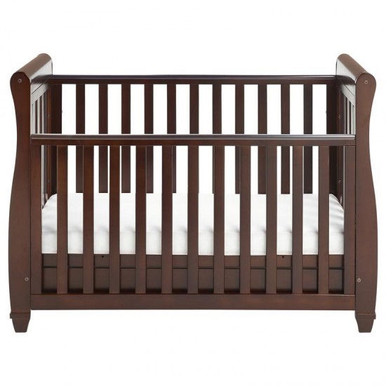 Babymore Eva Sleigh Drop Side Cot Bed, Brown