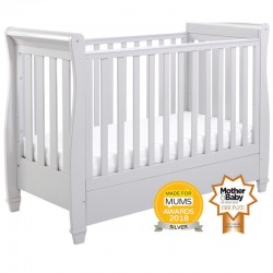 Babymore Eva Sleigh Drop Side Cot Bed, Grey