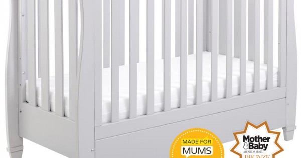 Babymore Eva Sleigh Drop Side Cot Bed Grey 2620103