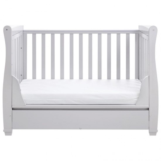 Babymore Eva Sleigh Drop Side Cot Bed, Grey