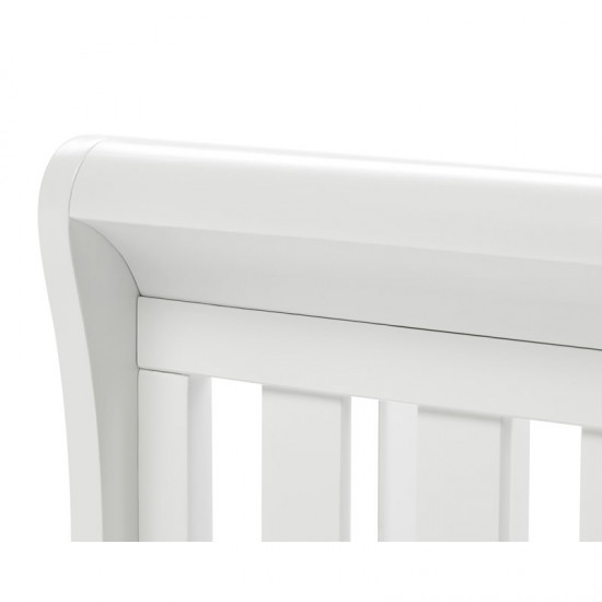 Babymore Eva Sleigh Drop Side Cot Bed, White