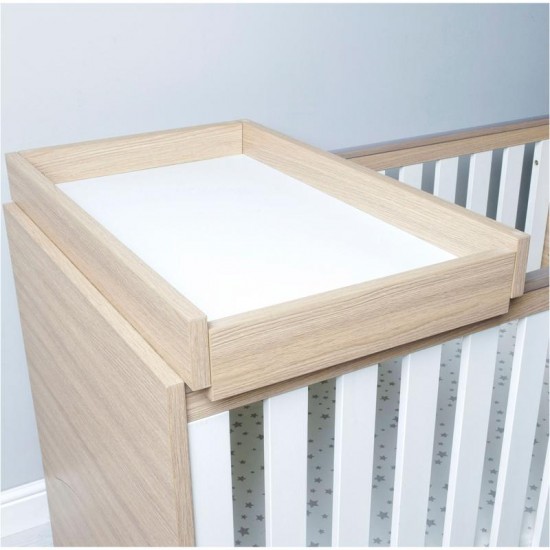 Babymore Luno Cot Bed with Drawer, Warm Oak