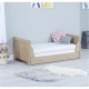 Babymore Luno Cot Bed with Drawer, Warm Oak & White