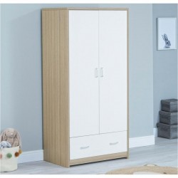 Babymore Luno Veni Wardrobe, Warm Oak & White