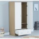 Babymore Veni 3 Piece Room Set with Drawer, Warm Oak & White