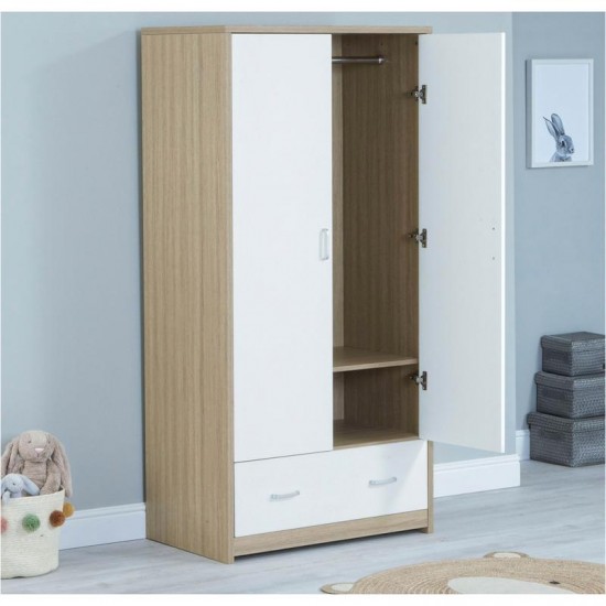 Babymore Veni 3 Piece Room Set, Warm Oak & White