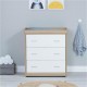 Babymore Luno 3 Piece Room Set with Drawer, Warm Oak & White