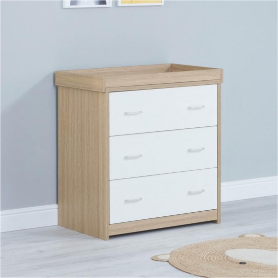 Babymore Luno Veni Chest Changer, Warm Oak & White