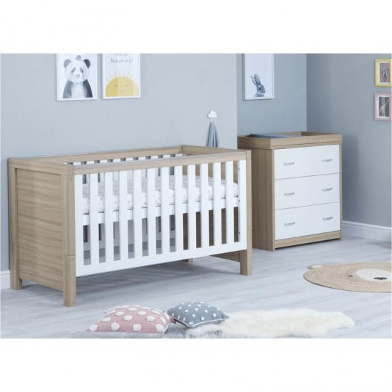 Babymore Luno 2 Piece Room Set, Warm Oak & White