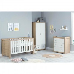 Babymore Luno 3 Piece Room Set, Warm Oak & White