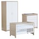 Babymore Luno 3 Piece Room Set, Warm Oak & White