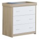 Babymore Veni 2 Piece Room Set with Drawer, Warm Oak & White