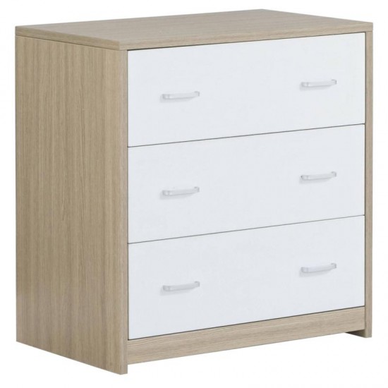 Babymore Luno 3 Piece Room Set with Drawer, Warm Oak & White