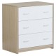 Babymore Luno 2 Piece Room Set with Drawer, Warm Oak & White