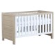 Babymore Luno Cot Bed, Warm Oak & White