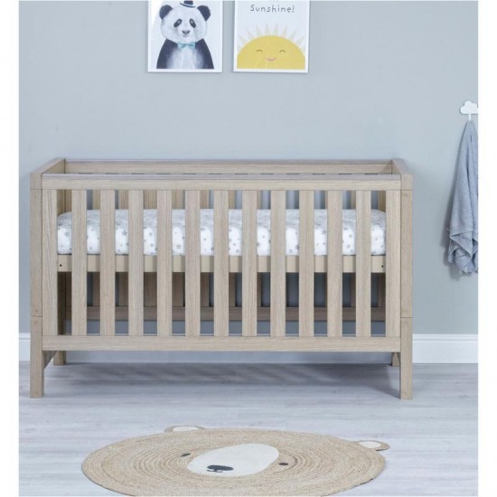 Babymore Luno Cot Bed, Warm Oak