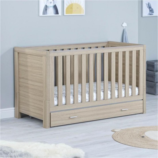 Babymore Luno 3 Piece Room Set with Drawer, Warm Oak