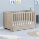 Babymore Luno Cot Bed with Drawer, Warm Oak