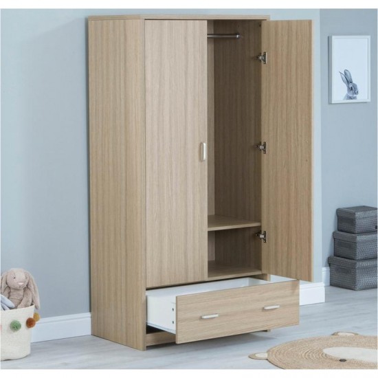 Babymore Luno 3 Piece Room Set with Drawer, Warm Oak