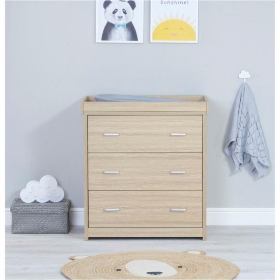 Babymore Luno 2 Piece Room Set with Drawer, Warm Oak