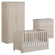 Babymore Luno 3 Piece Room Set with Drawer, Warm Oak